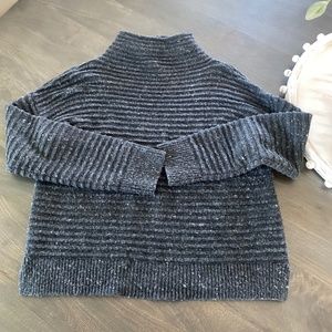 Madewell Donegal Thunder Black Belmont Mock-Neck Sweater M